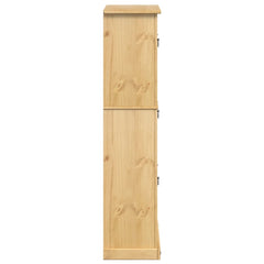 vidaXL Shoe Cabinet "Corona" 99x32x138 cm Solid Wood Pine 6