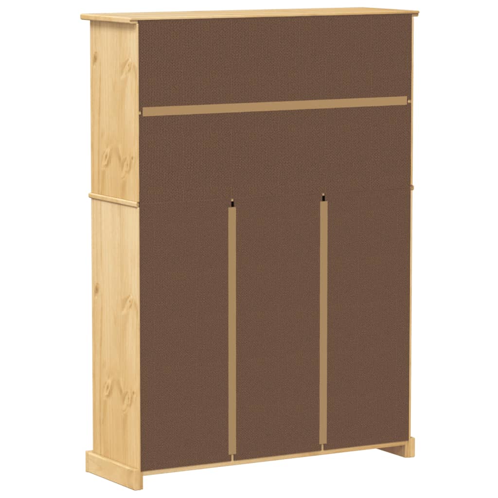 vidaXL Shoe Cabinet "Corona" 99x32x138 cm Solid Wood Pine 5