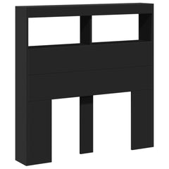 vidaXL Headboard Cabinet with LED Black 100x17x102 cm 3