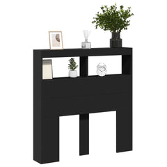 vidaXL Headboard Cabinet with LED Black 100x17x102 cm 5