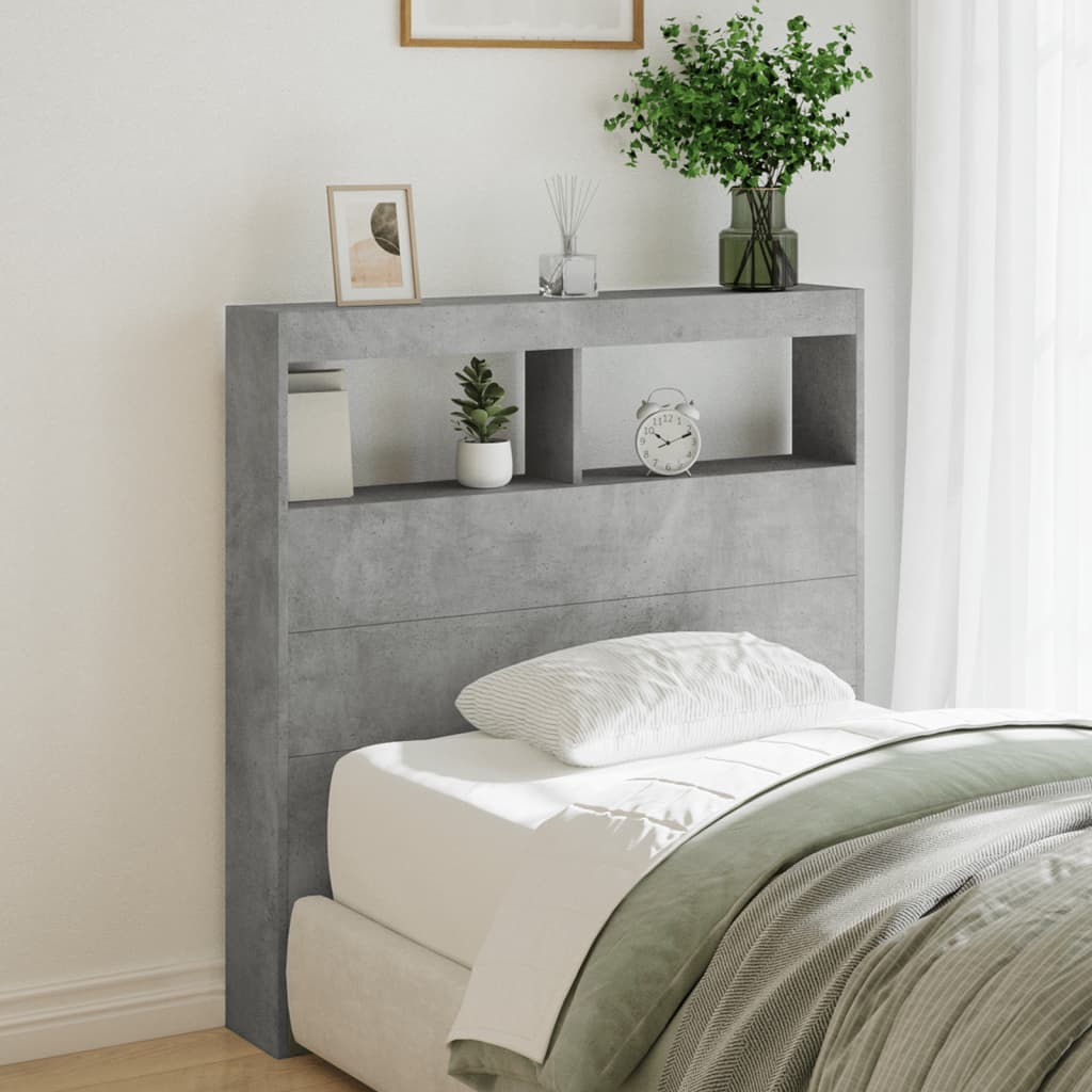 vidaXL Headboard Cabinet with LED 100 x 17 x 102 cm