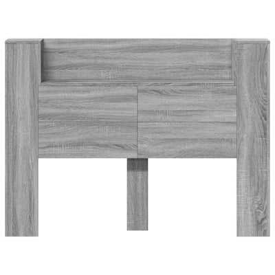 Headboard Cabinet with LED Grey Sonoma 140x16.5x103.5 cm