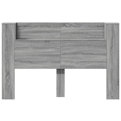 Headboard Cabinet with LED Grey Sonoma 160x16.5x103.5 cm