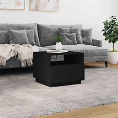 vidaXL Coffee Table with LED Lights Black 50x49x40 cm 4