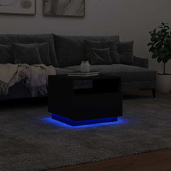 vidaXL Coffee Table with LED Lights Black 50x49x40 cm 5