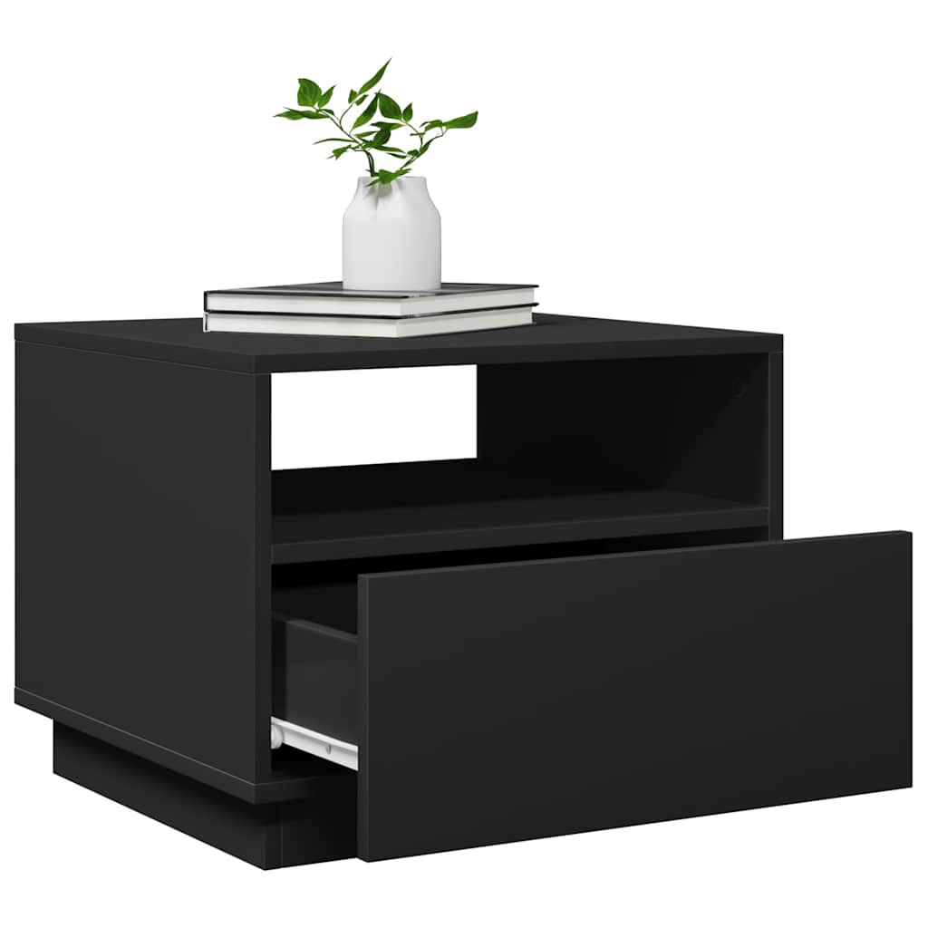 vidaXL Coffee Table with LED Lights Black 50x49x40 cm 6