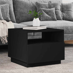 vidaXL Coffee Table with LED Lights Black 50x49x40 cm 1