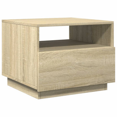 Coffee Table with LED Lights Sonoma Oak 50x49x40 cm