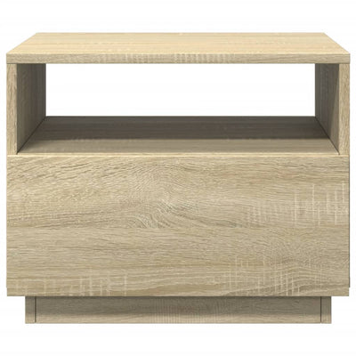 Coffee Table with LED Lights Sonoma Oak 50x49x40 cm