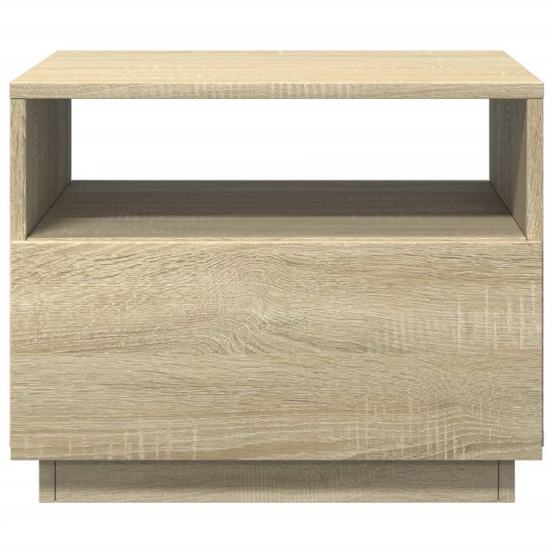 Coffee Table with LED Lights Sonoma Oak 50x49x40 cm