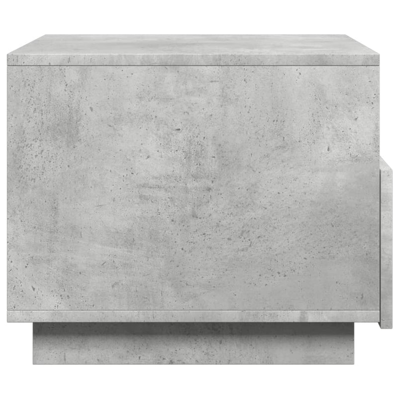 Coffee Table with LED Lights Concrete Grey 50x49x40 cm