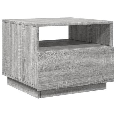 Coffee Table with LED Lights Grey Sonoma 50x49x40 cm