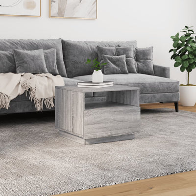 Coffee Table with LED Lights Grey Sonoma 50x49x40 cm