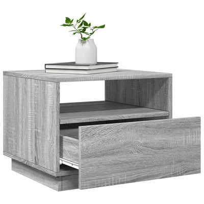 Coffee Table with LED Lights Grey Sonoma 50x49x40 cm