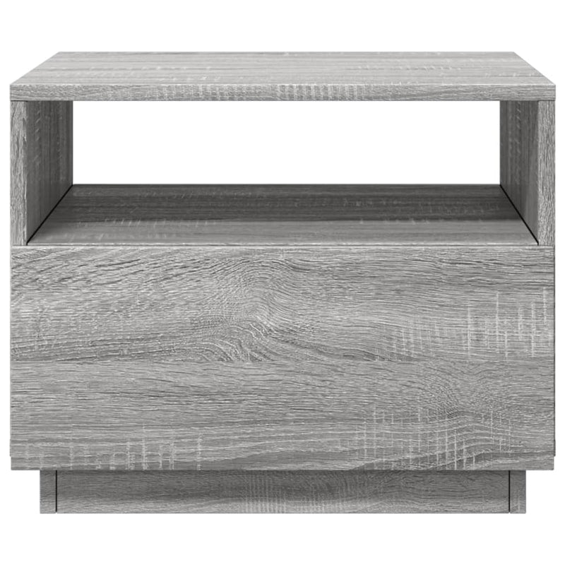 Coffee Table with LED Lights Grey Sonoma 50x49x40 cm