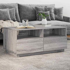 vidaXL Coffee Table with LED Lights Grey Sonoma 90x49x40 cm 1
