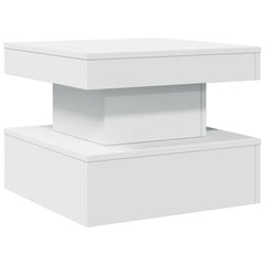 vidaXL Coffee Table with LED Lights White 50x50x40 cm 3