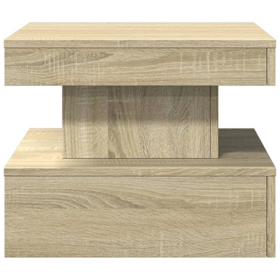 Coffee Table with LED Lights Sonoma Oak 50x50x40 cm