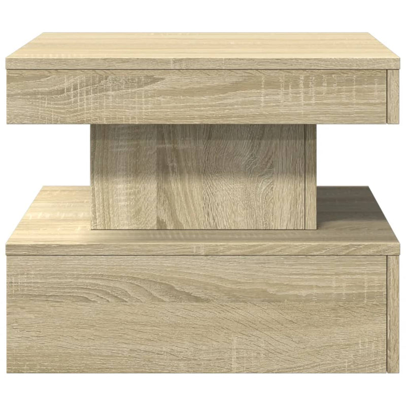 Coffee Table with LED Lights Sonoma Oak 50x50x40 cm