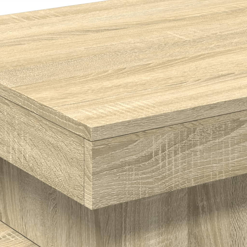 Coffee Table with LED Lights Sonoma Oak 50x50x40 cm