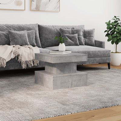 Coffee Table with LED Lights Concrete Grey 50x50x40 cm