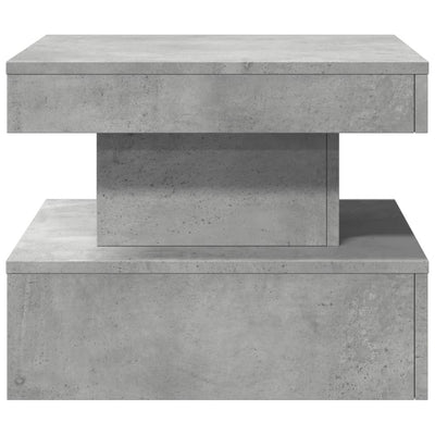 Coffee Table with LED Lights Concrete Grey 50x50x40 cm