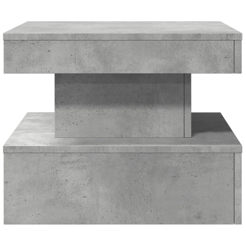 Coffee Table with LED Lights Concrete Grey 50x50x40 cm