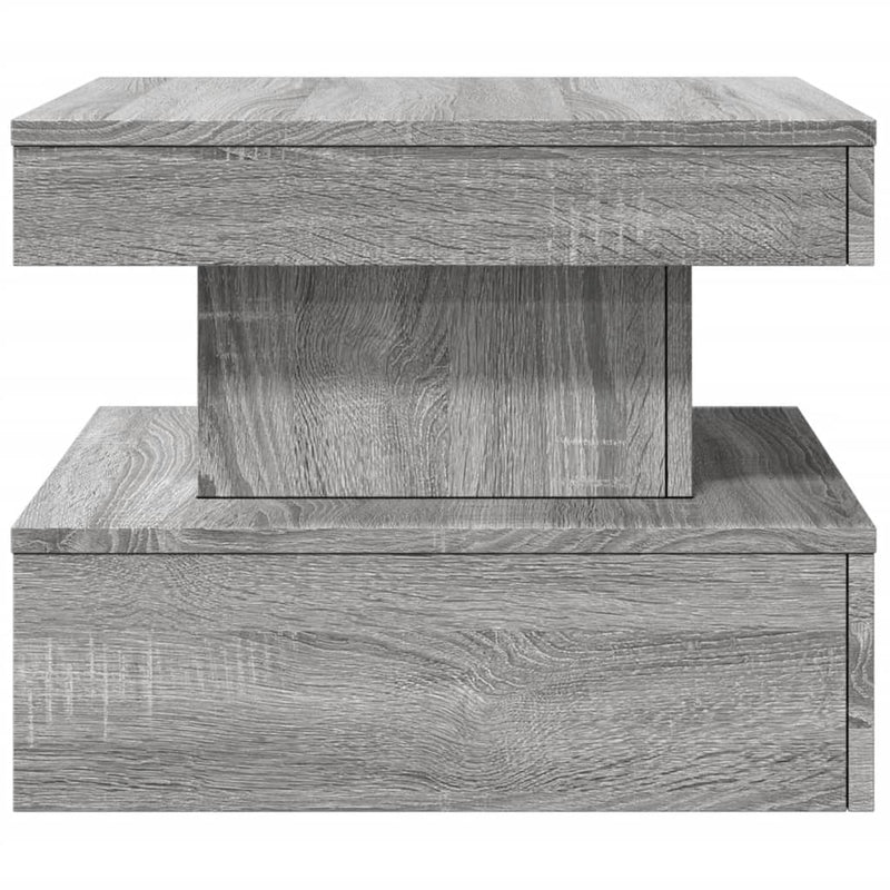 Coffee Table with LED Lights Grey Sonoma 50x50x40 cm