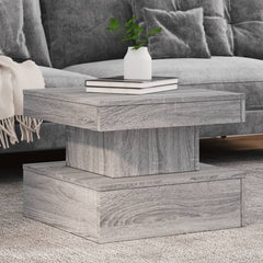 vidaXL Coffee Table with LED Lights Grey Sonoma 50x50x40 cm 1