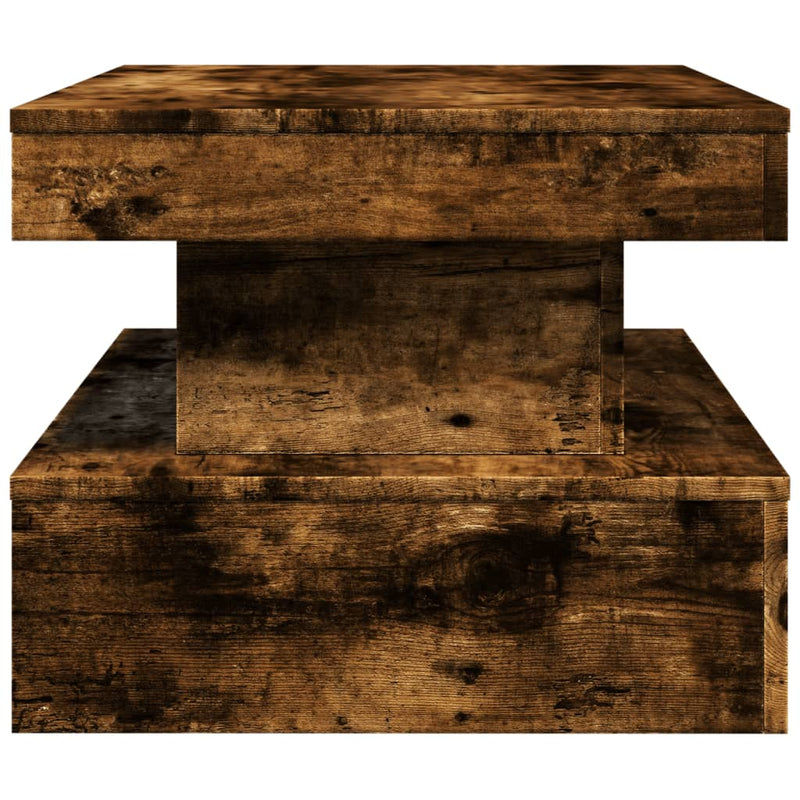 Coffee Table with LED Lights Smoked Oak 90x50x40 cm