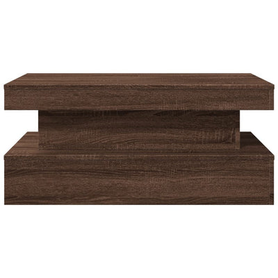 Coffee Table with LED Lights Brown Oak 90x50x40 cm