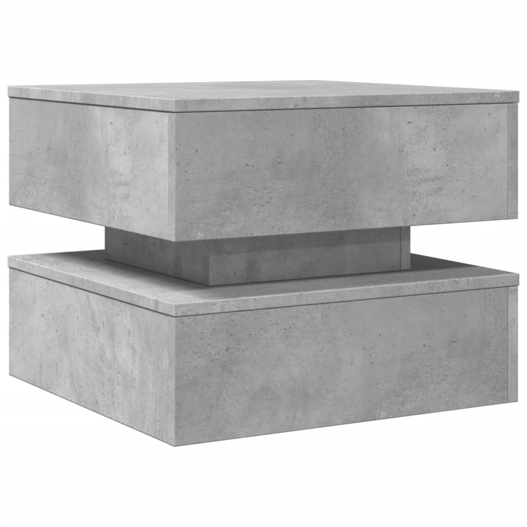 vidaXL Coffee Table with LED Lights Concrete Grey 50x50x40 cm 3