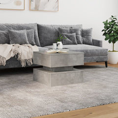 vidaXL Coffee Table with LED Lights Concrete Grey 50x50x40 cm 4