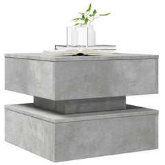 vidaXL Coffee Table with LED Lights Concrete Grey 50x50x40 cm 6