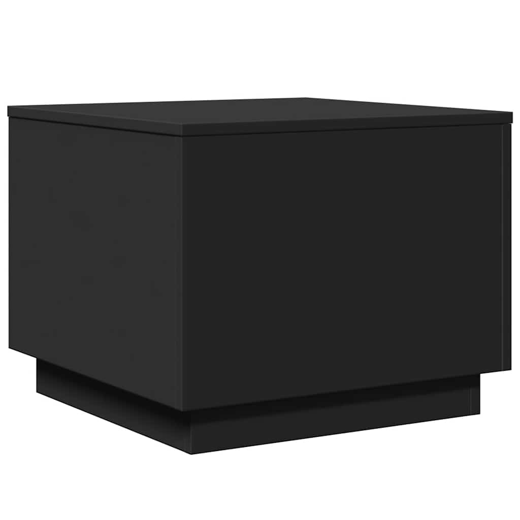 vidaXL Coffee Table with LED Lights Black 50x50x40 cm 3