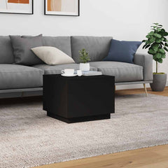 vidaXL Coffee Table with LED Lights Black 50x50x40 cm 4