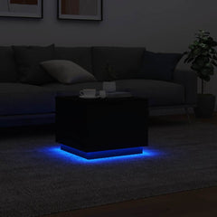 vidaXL Coffee Table with LED Lights Black 50x50x40 cm 5