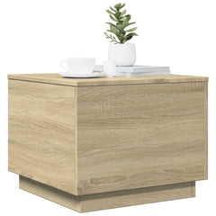 vidaXL Coffee Table with LED Lights Sonoma Oak 50x50x40 cm 6