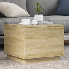 vidaXL Coffee Table with LED Lights Sonoma Oak 50x50x40 cm 1