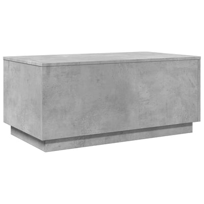 Coffee Table with LED Lights Concrete Grey 90x50x40 cm