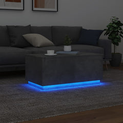vidaXL Coffee Table with LED Lights Concrete Grey 90x50x40 cm 5