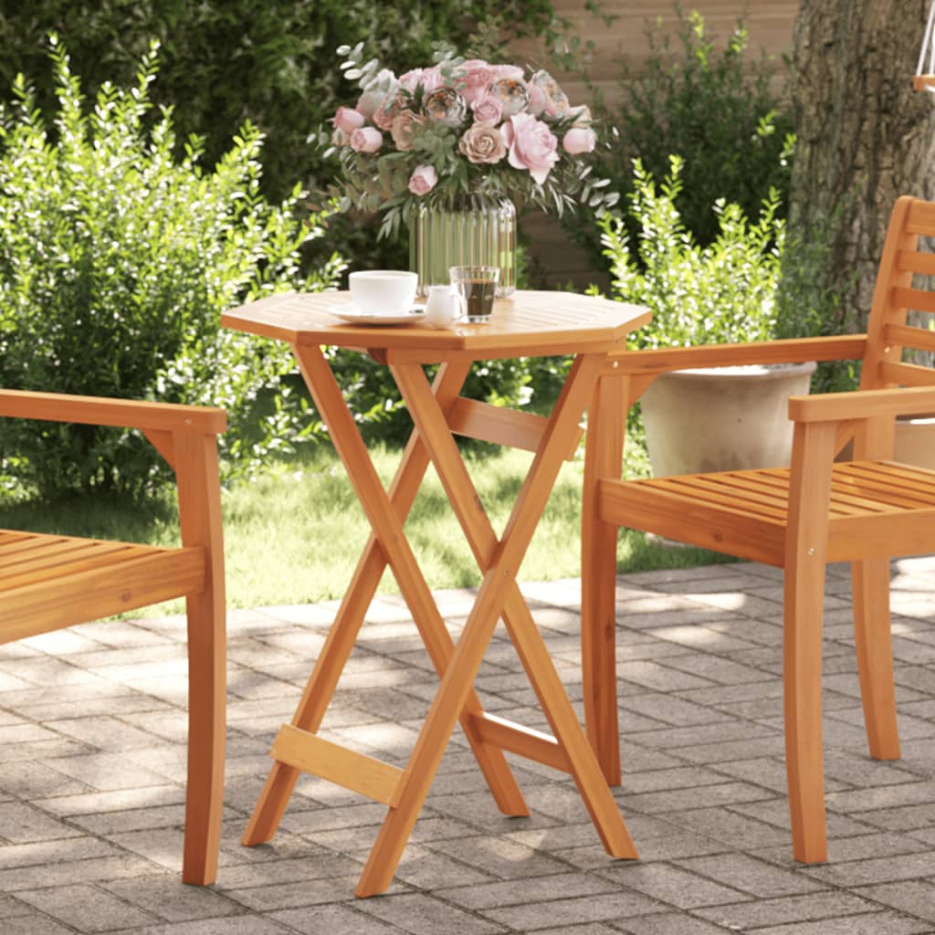 vidaXL Folding Garden Table Ø60x75 cm Solid Wood Acacia 1