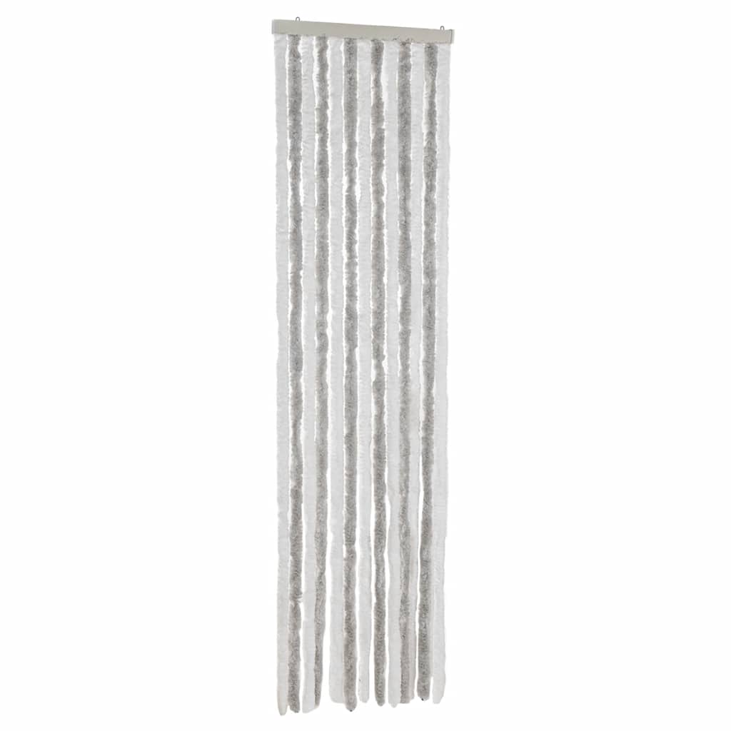 vidaXL Fly Curtain Light Grey and White 56x185 cm Chenille 2