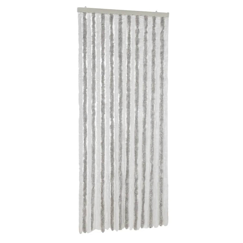 Fly Curtain Light Grey and White 56x185 cm Chenille