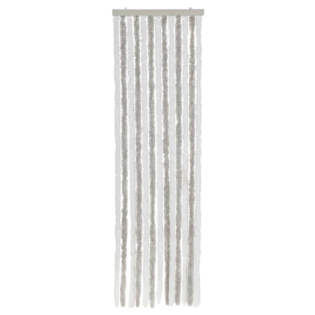 vidaXL Fly Curtain Light Grey and White 56x185 cm Chenille 3