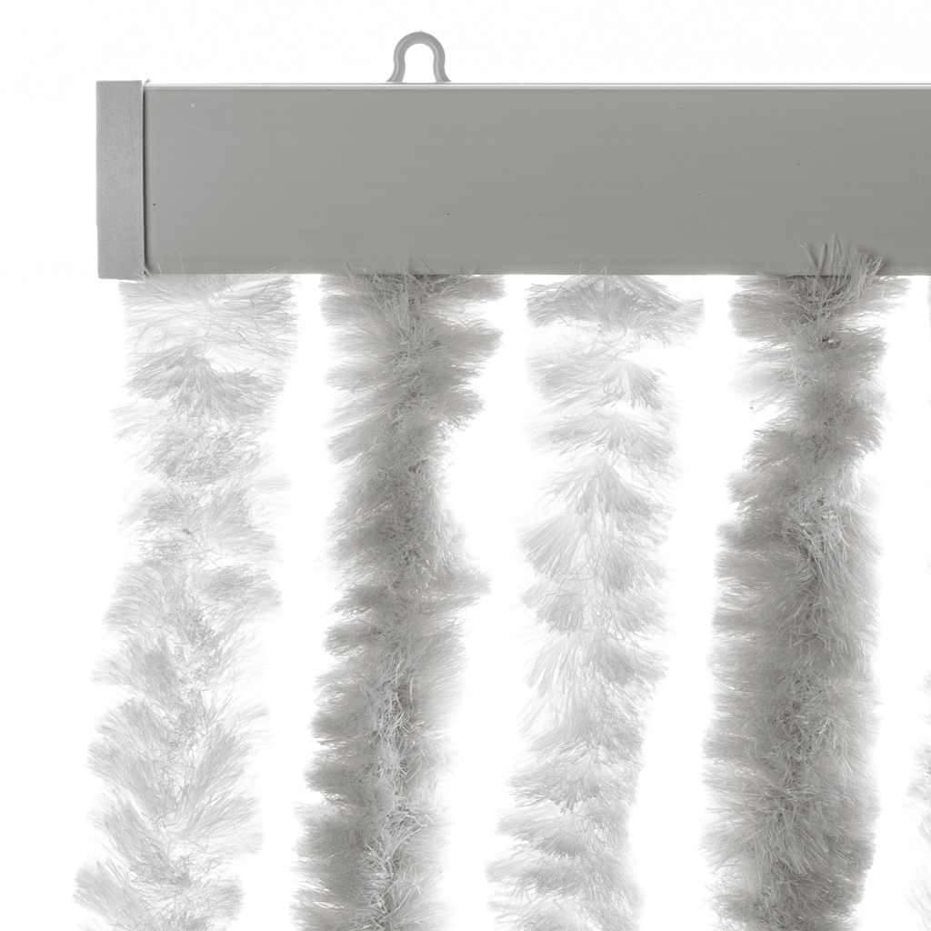 vidaXL Fly Curtain Light Grey and White 56x185 cm Chenille 4