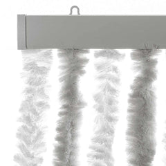 vidaXL Fly Curtain Light Grey and White 56x185 cm Chenille 4