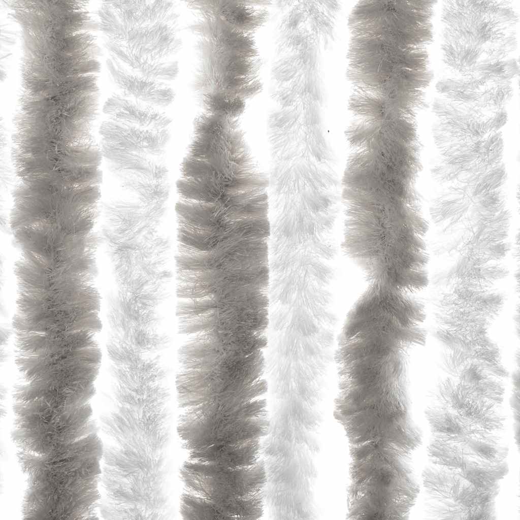 vidaXL Fly Curtain Light Grey and White 56x185 cm Chenille 6