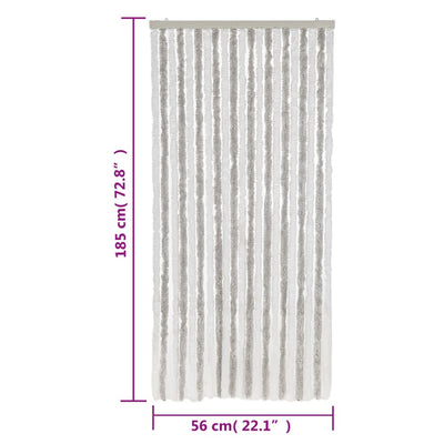 Fly Curtain Light Grey and White 56x185 cm Chenille