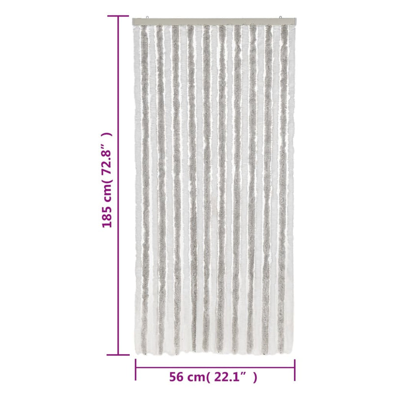 Fly Curtain Light Grey and White 56x185 cm Chenille